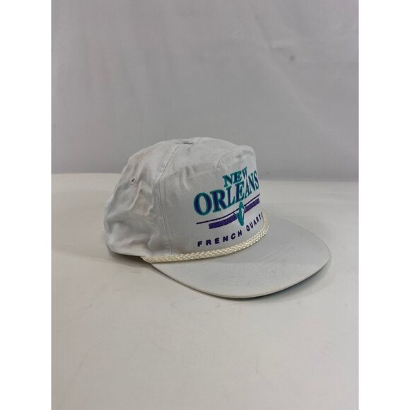 New Orleans French Quarter Snapback Hat Cobra Caps Adjustable Vtg Braid Rope Sax - Picture 9 of 10